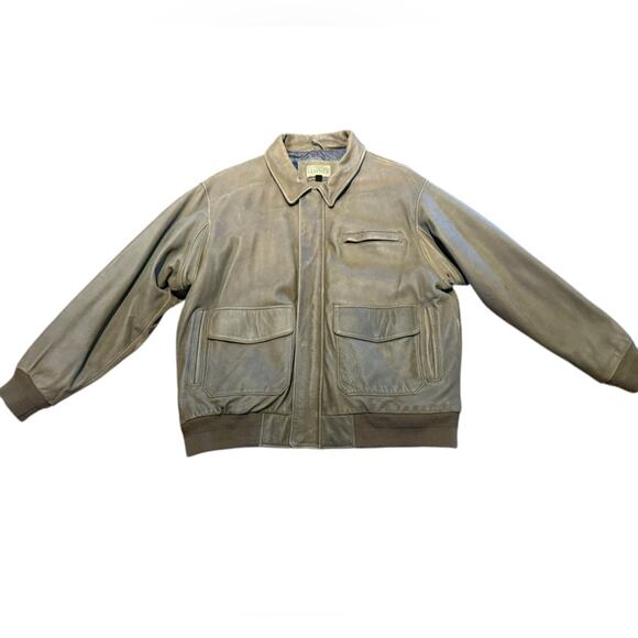 Cabela's Other - Cabela's Brown Leather Bomber Jacket/Coat Thinsulate Insulation Mens Size XL
